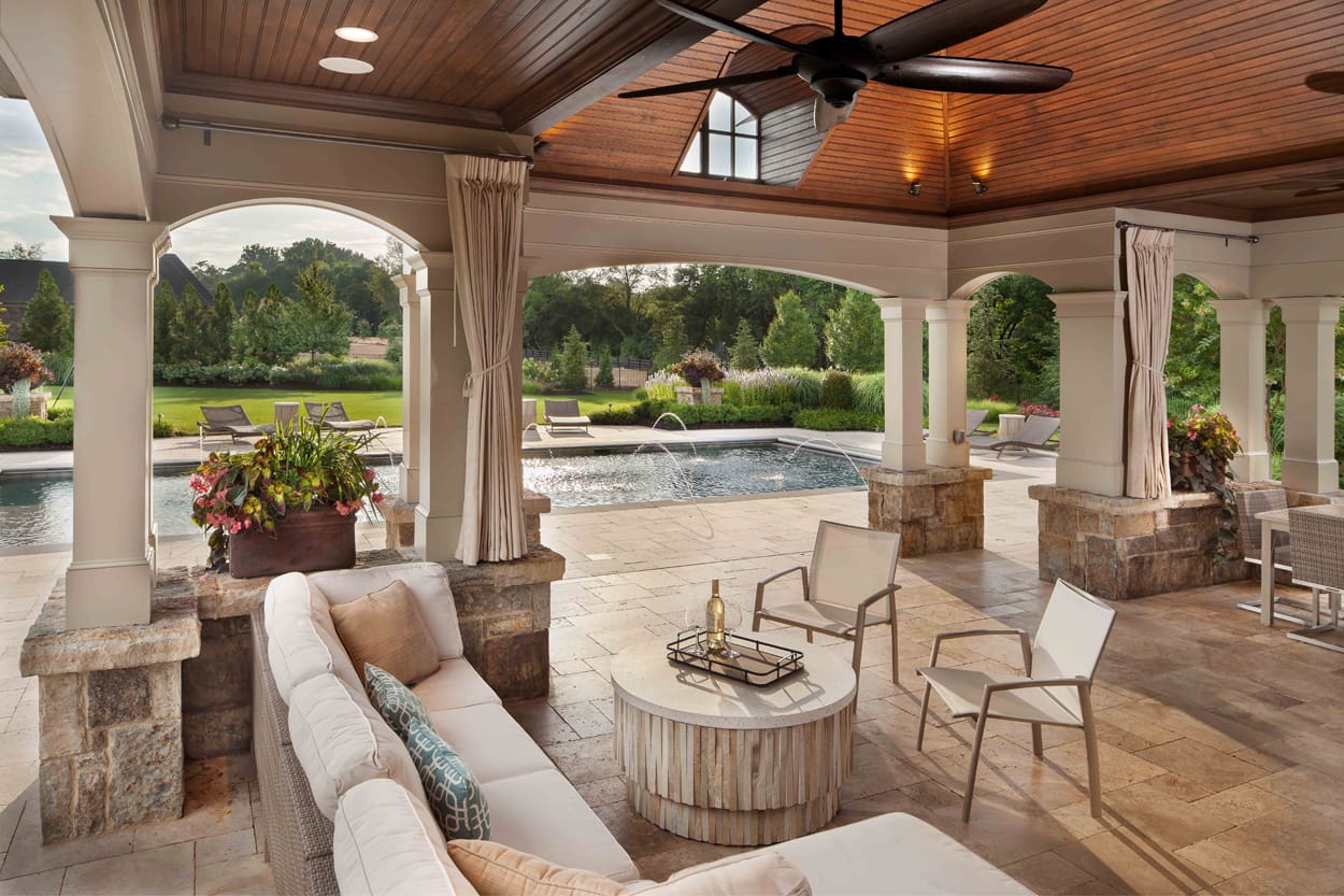 outdoor living room pool pavilion-leesburg va