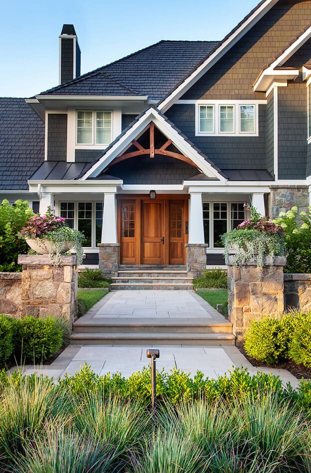 modern style front yard landscape