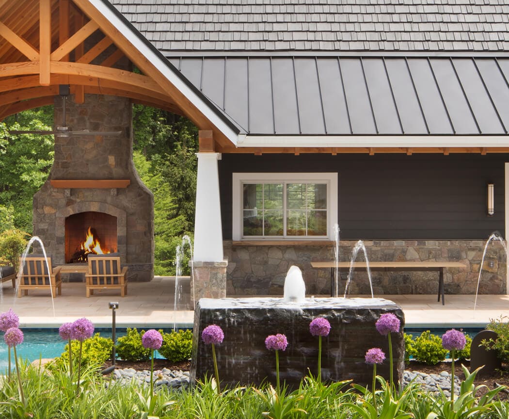 garden fountain block of quarry stone