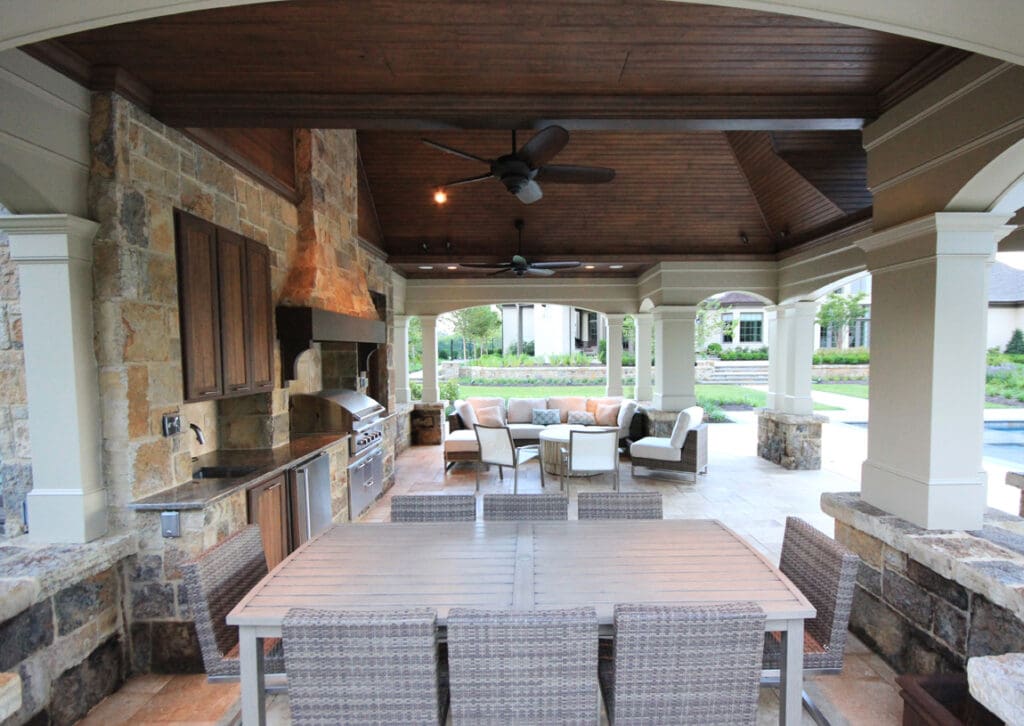 outdoor kitchen dining pavilion